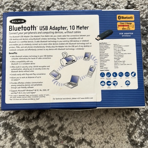 Belkin Bluetooth USB adapter, add Bluetooth connectivity to anything with a USB - Picture 2 of 4